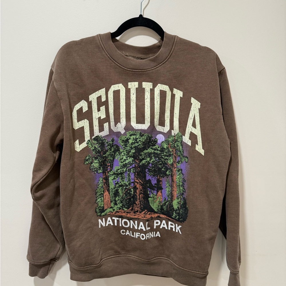 BRAND NEW PacSun Sequoia National Park Brown Crewneck Sweater